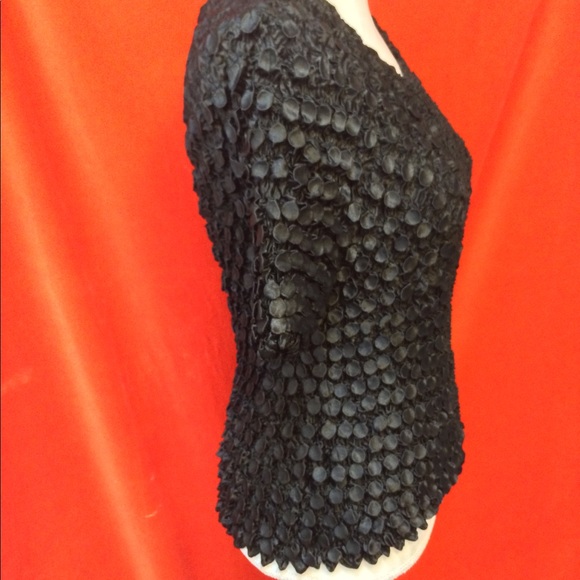 Zashi Puckered Top Short sleeve cropped o/s black - Picture 3 of 6